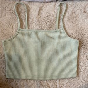light green ribbed tank top